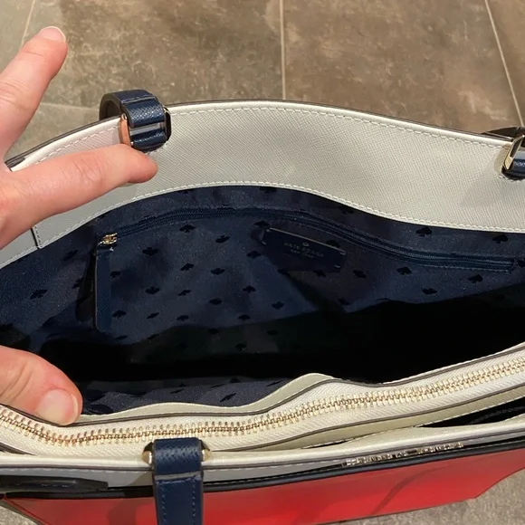 Kate Spade laptop tote red blue